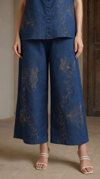 Embroidered Denim Co-Ord Set