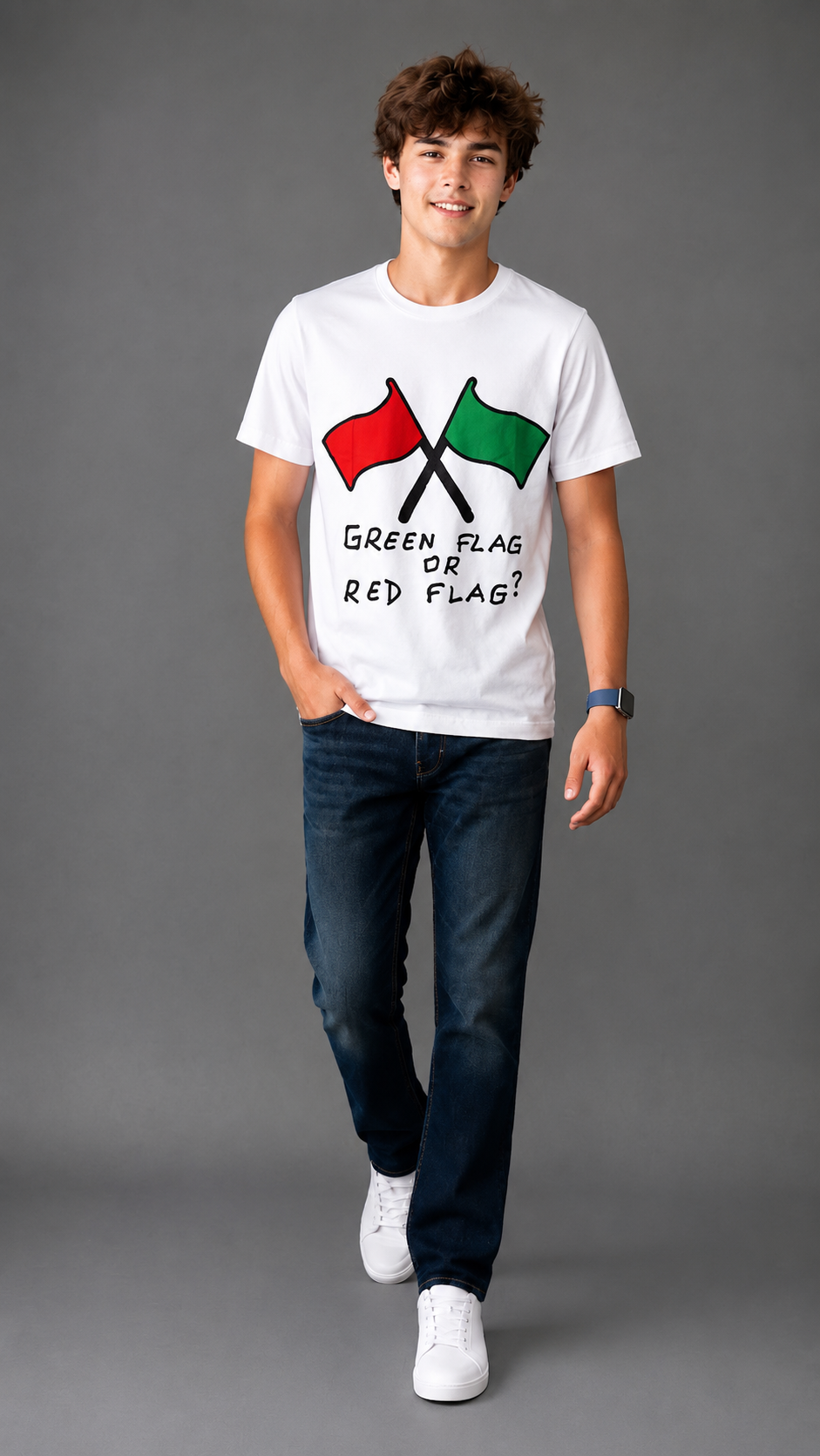 Flag Tee in Grey