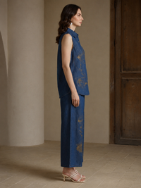Embroidered Denim Co-Ord Set