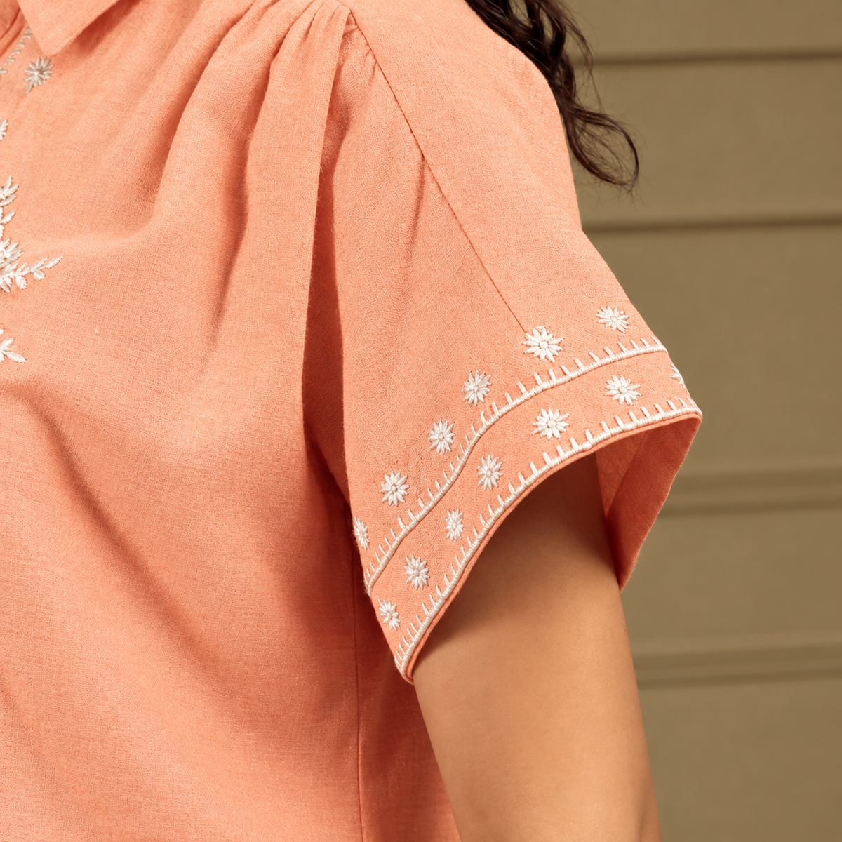 Margot Bloom Shirt in Peach