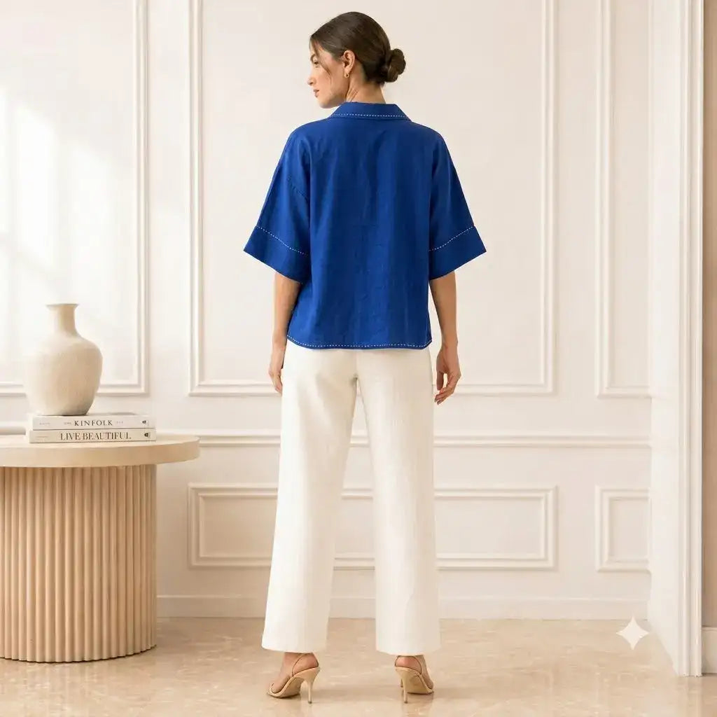 Camilla Top in Navy