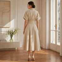 Joey Belted Linen Shirt Dress