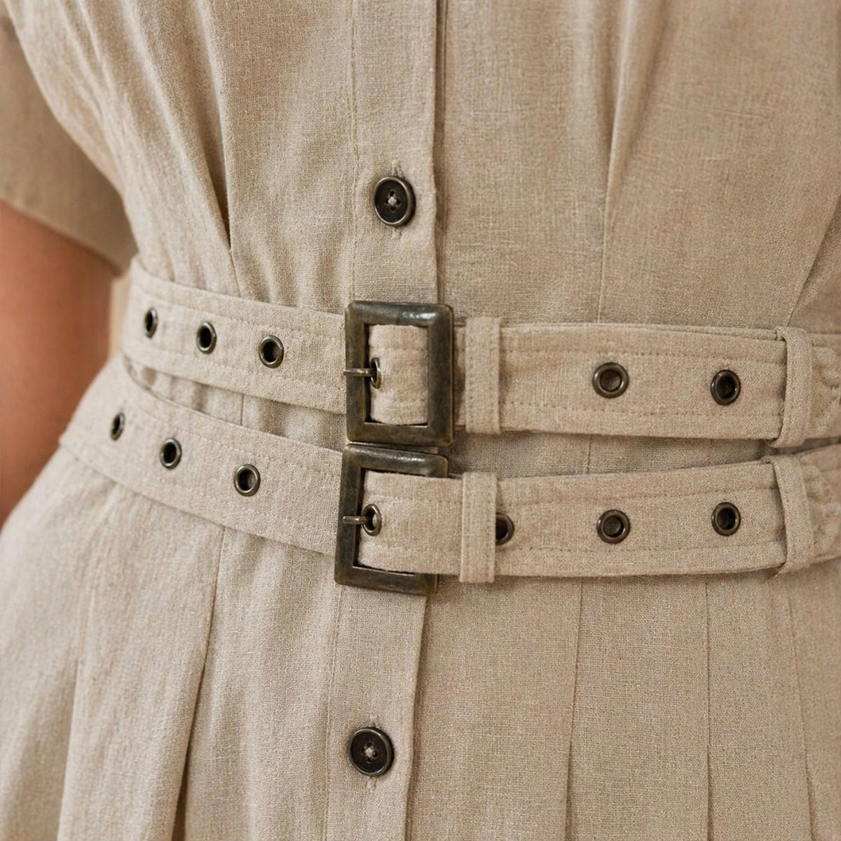 Joey Belted Linen Shirt Dress