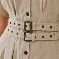 Joey Belted Linen Shirt Dress