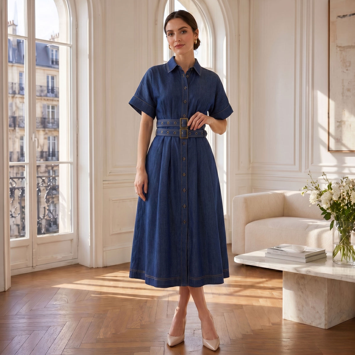 Joey Belted Shirt Dress