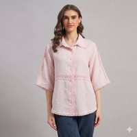 Celesta Lace Shirt In Pink
