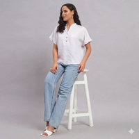 Evora Linen Blouse White