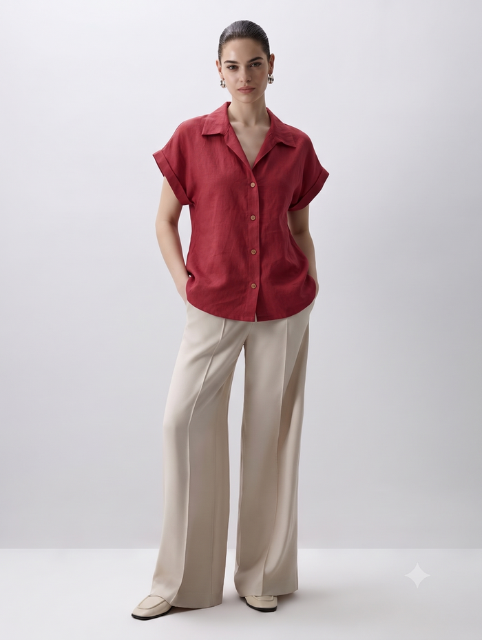 Clara Classic Shirt Lipstick Red