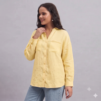 Aurelia Linen Shirt in Yellow