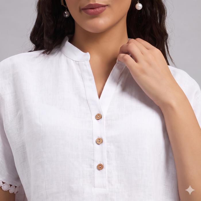 Evora Linen Blouse White
