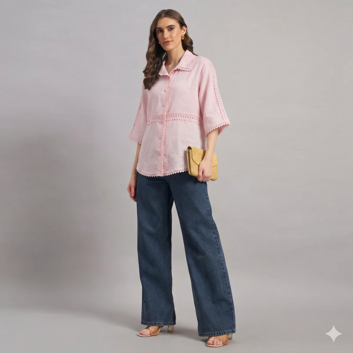 Celesta Lace Shirt In Pink