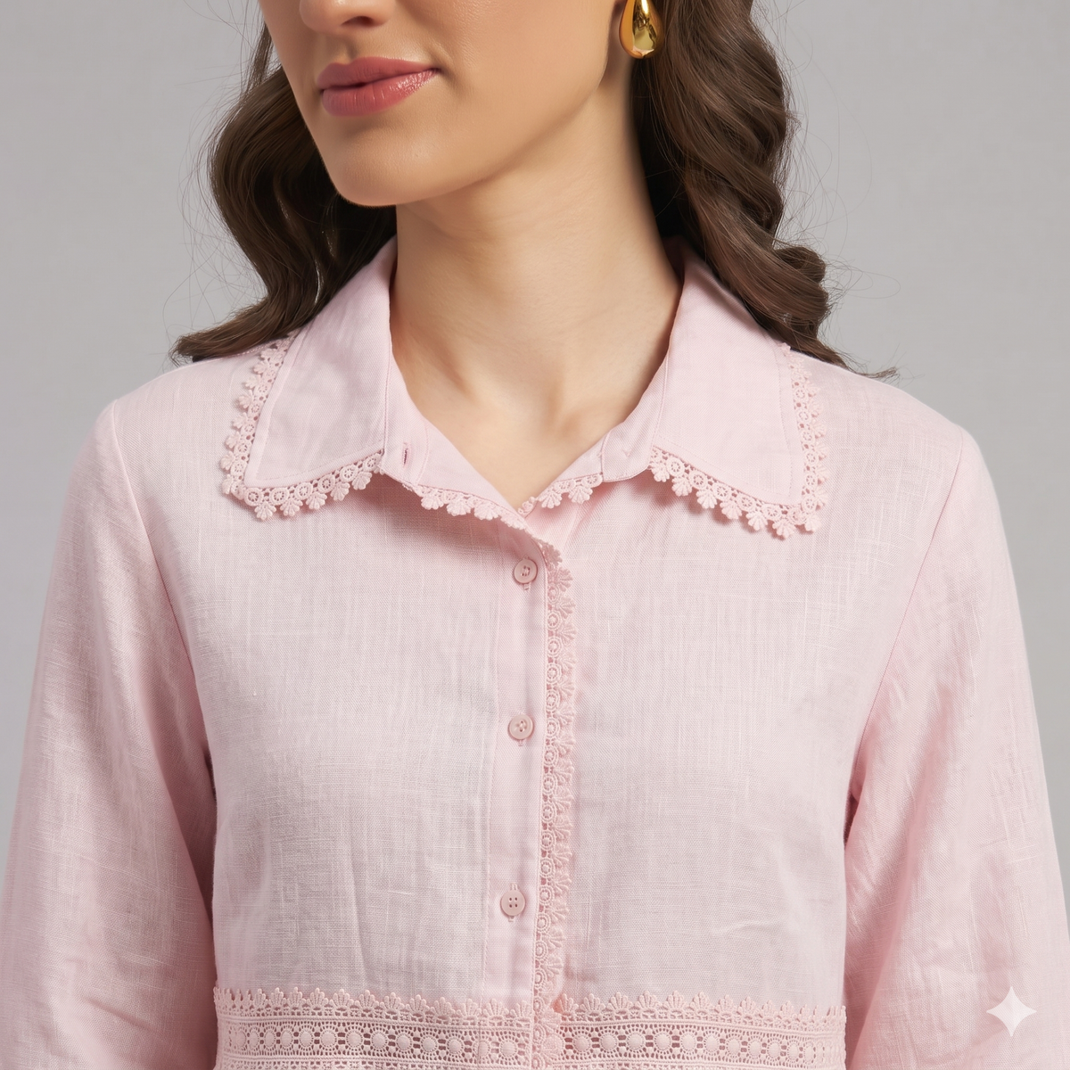 Celesta Lace Shirt In Pink