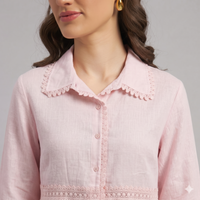 Celesta Lace Shirt In Pink