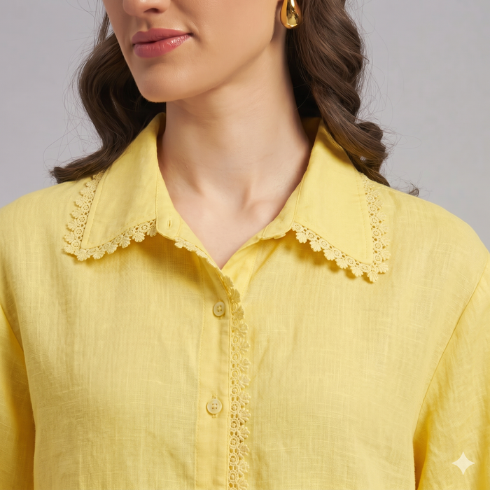 Celesta Lace Shirt In Yellow