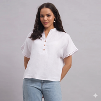 Evora Linen Blouse White