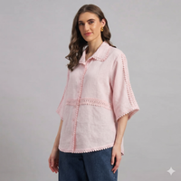 Celesta Lace Shirt In Pink