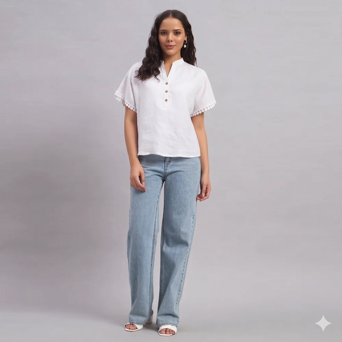 Evora Linen Blouse White