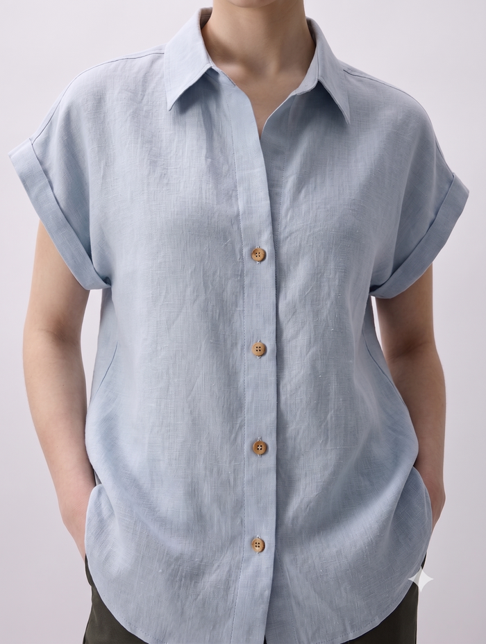 Clara Classic Shirt Powder Blue