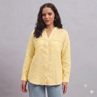 Aurelia Linen Shirt in Yellow