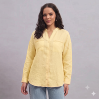 Aurelia Linen Shirt in Yellow