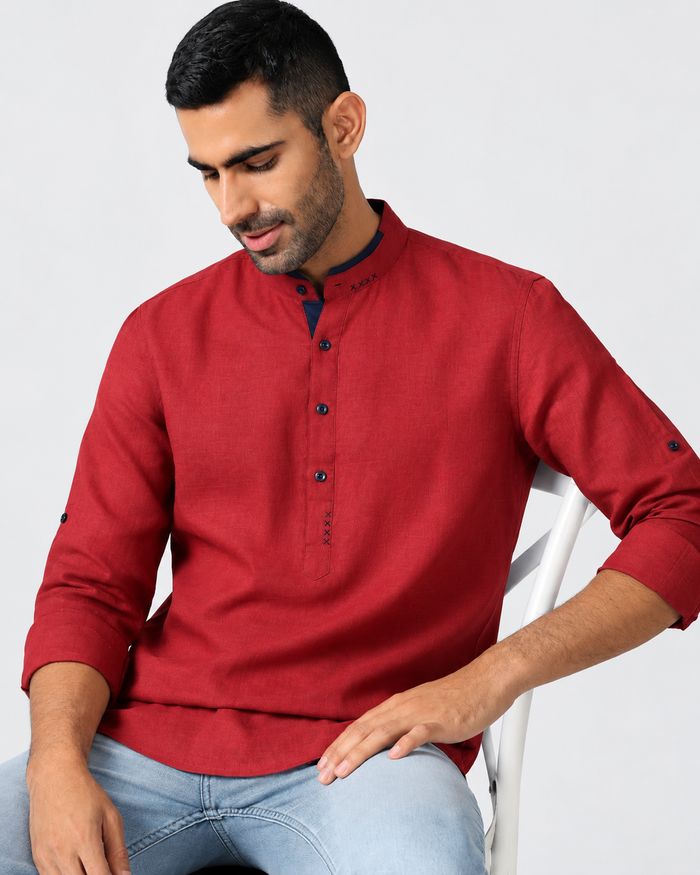 Breeze Slub Shirt in Red