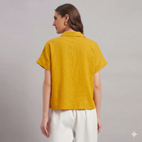 The Edit Linen Shirt Cobalt Blue
