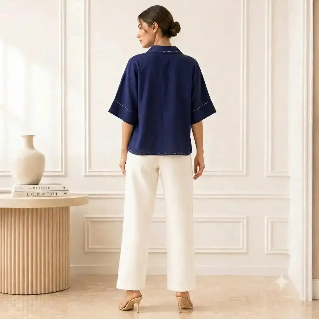 Camilla Top in Navy