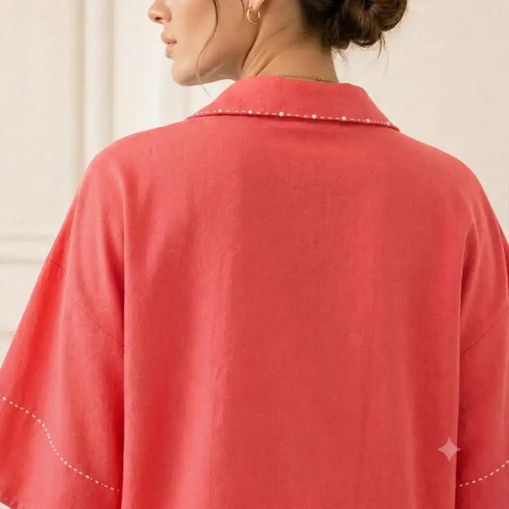 Camilla Top in Coral