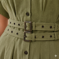 Joey Belted Linen Aloe
