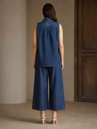 Embroidered Denim Co-Ord Set