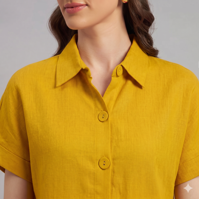 The Edit Linen Shirt Yellow