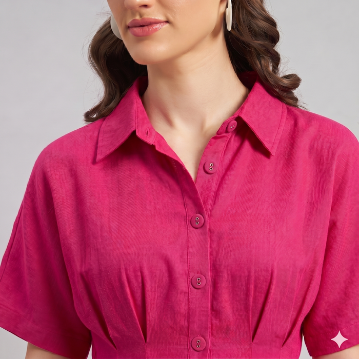 Willow Shirt Dress Hot Pink