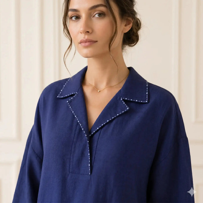 Camilla Top in Navy