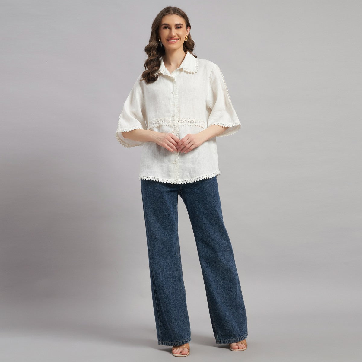 Celesta Lace Shirt In Pink