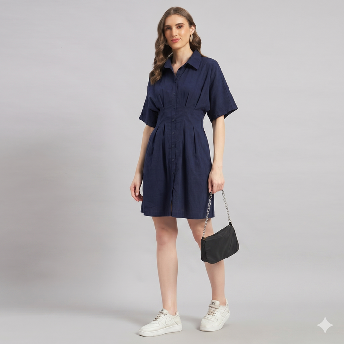 Willow Shirt Dress Deep Cobalt