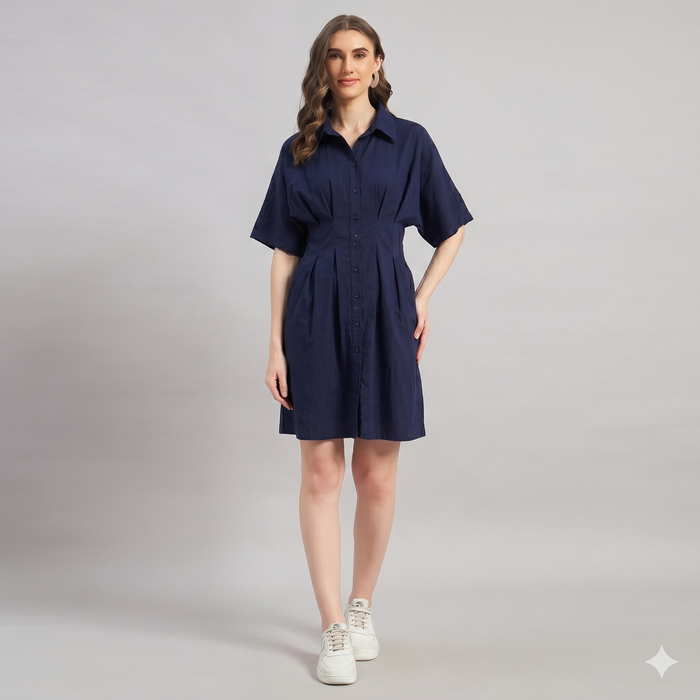 Willow Shirt Dress Deep Cobalt