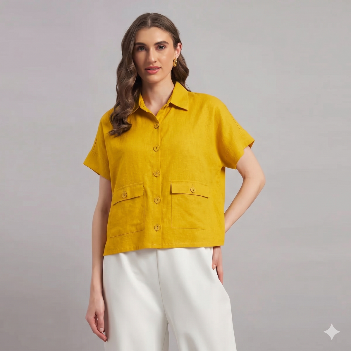 The Edit Linen Shirt Yellow