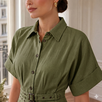 Joey Belted Linen Aloe
