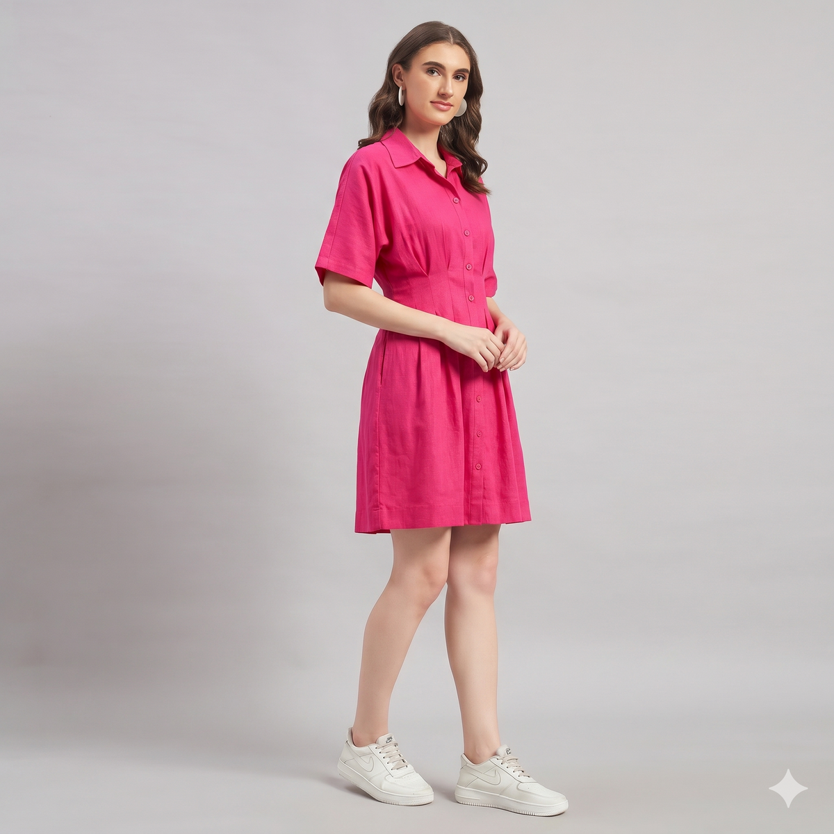 Willow Shirt Dress Hot Pink