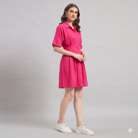 Willow Shirt Dress Hot Pink