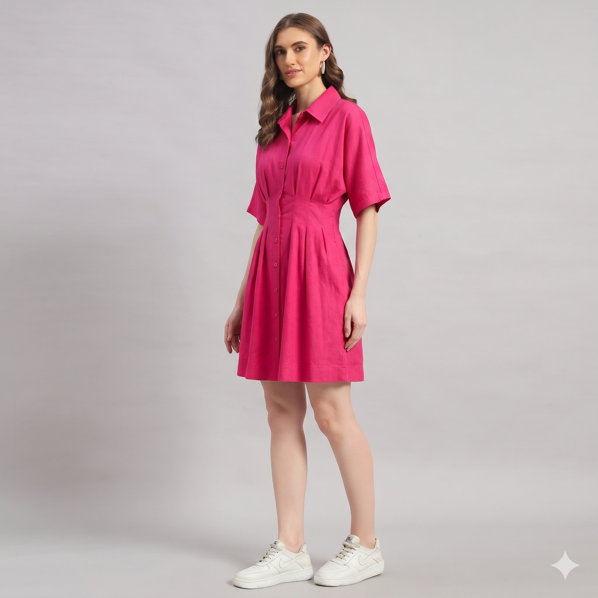 Willow Shirt Dress Hot Pink