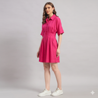 Willow Shirt Dress Hot Pink