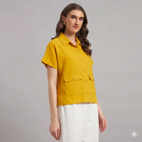 The Edit Linen Shirt Cobalt Blue