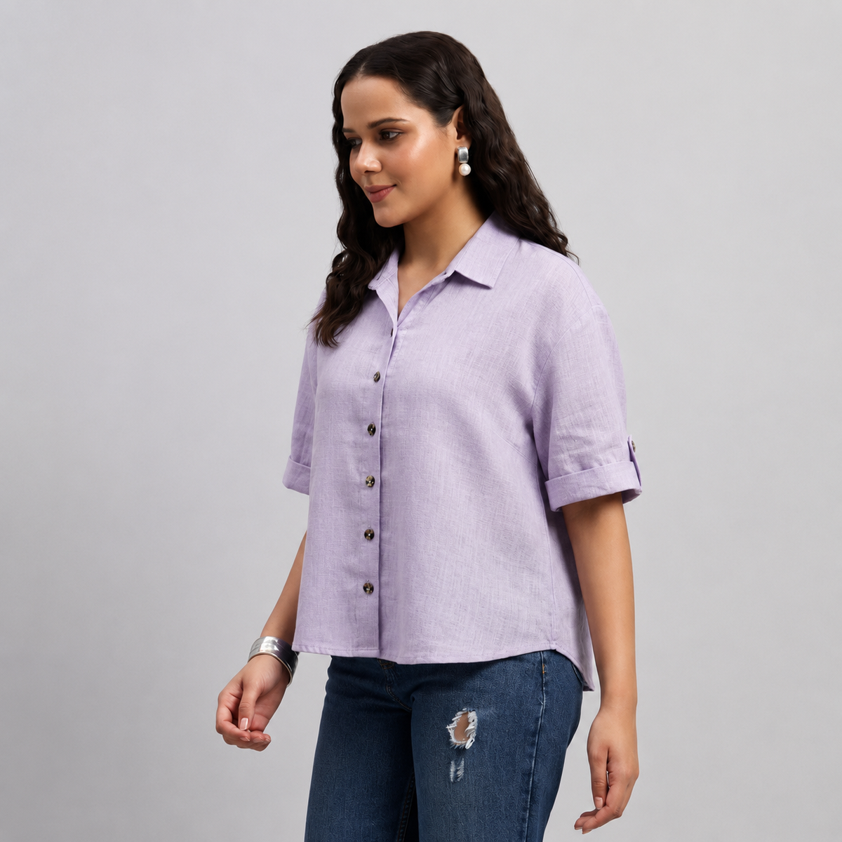 Salone Relaxed Shirt In Arctic Purple