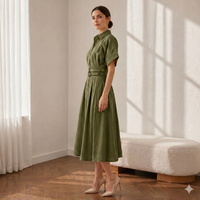 Joey Belted Linen Aloe